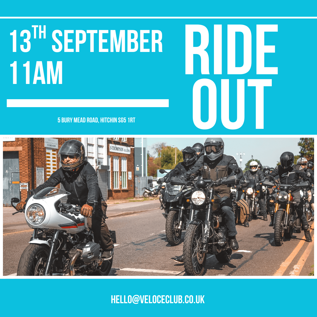 13th September: Ride Out - available at Veloce Club