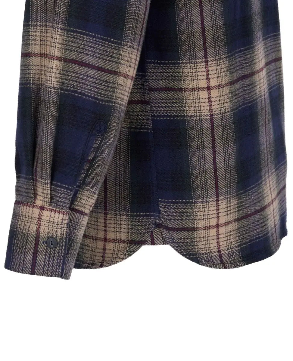 1937 Roamer Shirt blue beige check flannel