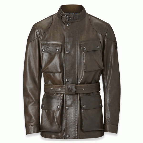Belstaff Trialmaster Hand Waxed Leather Jacket - Dark Belstaff Olive | Veloce Club