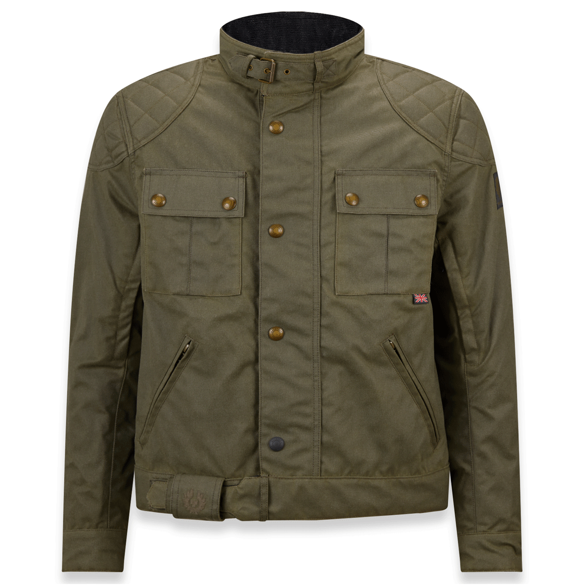 Belstaff Brooklands Waxed Cotton Jacket Olive Green | Veloce Club