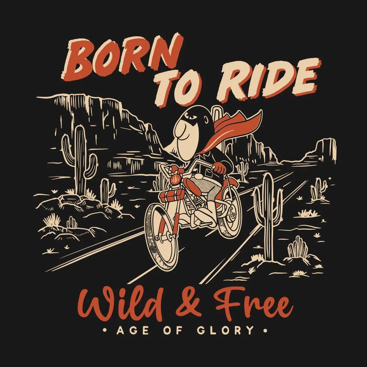 Age of Glory Born To Ride T-shirt in Black - available at Veloce Club