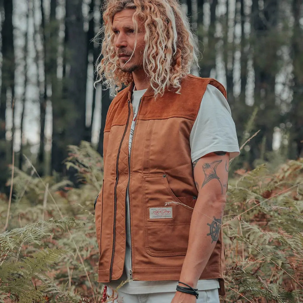 Age of Glory Cabin Vest in Caramel - available at Veloce Club