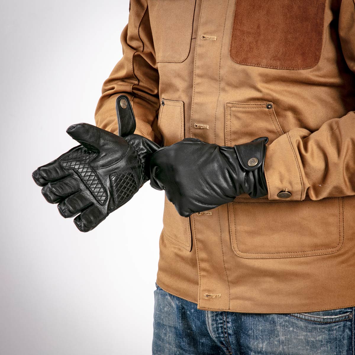 Age of Glory Carpenter Winter Leather CE Gloves in Black