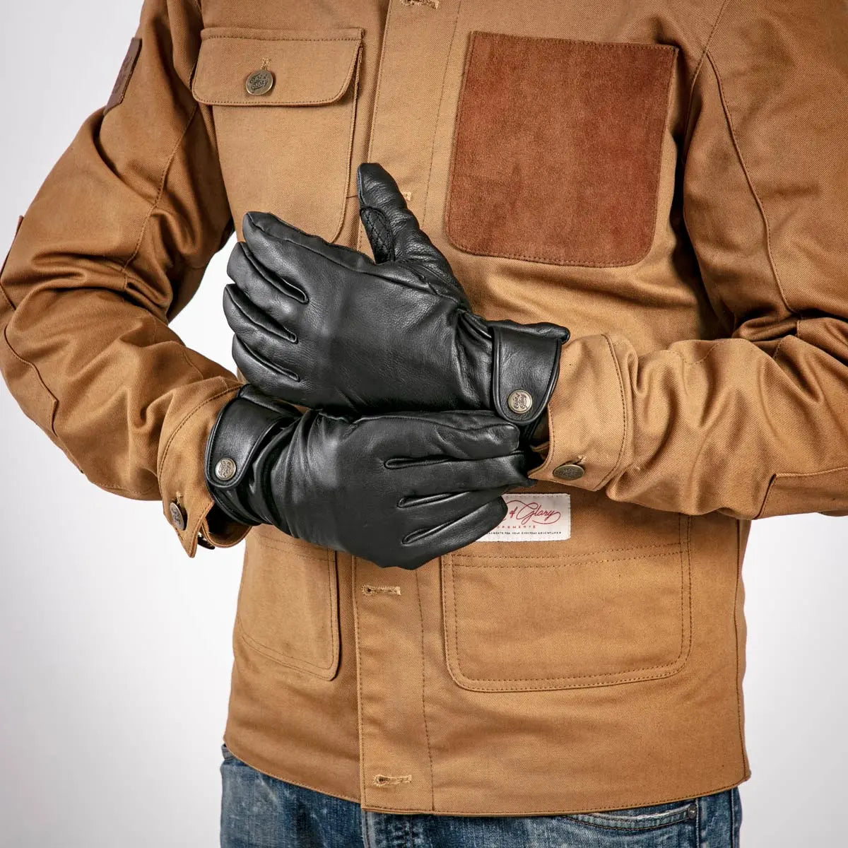 Age of Glory Carpenter Winter Leather CE Gloves in Black | Veloce Club