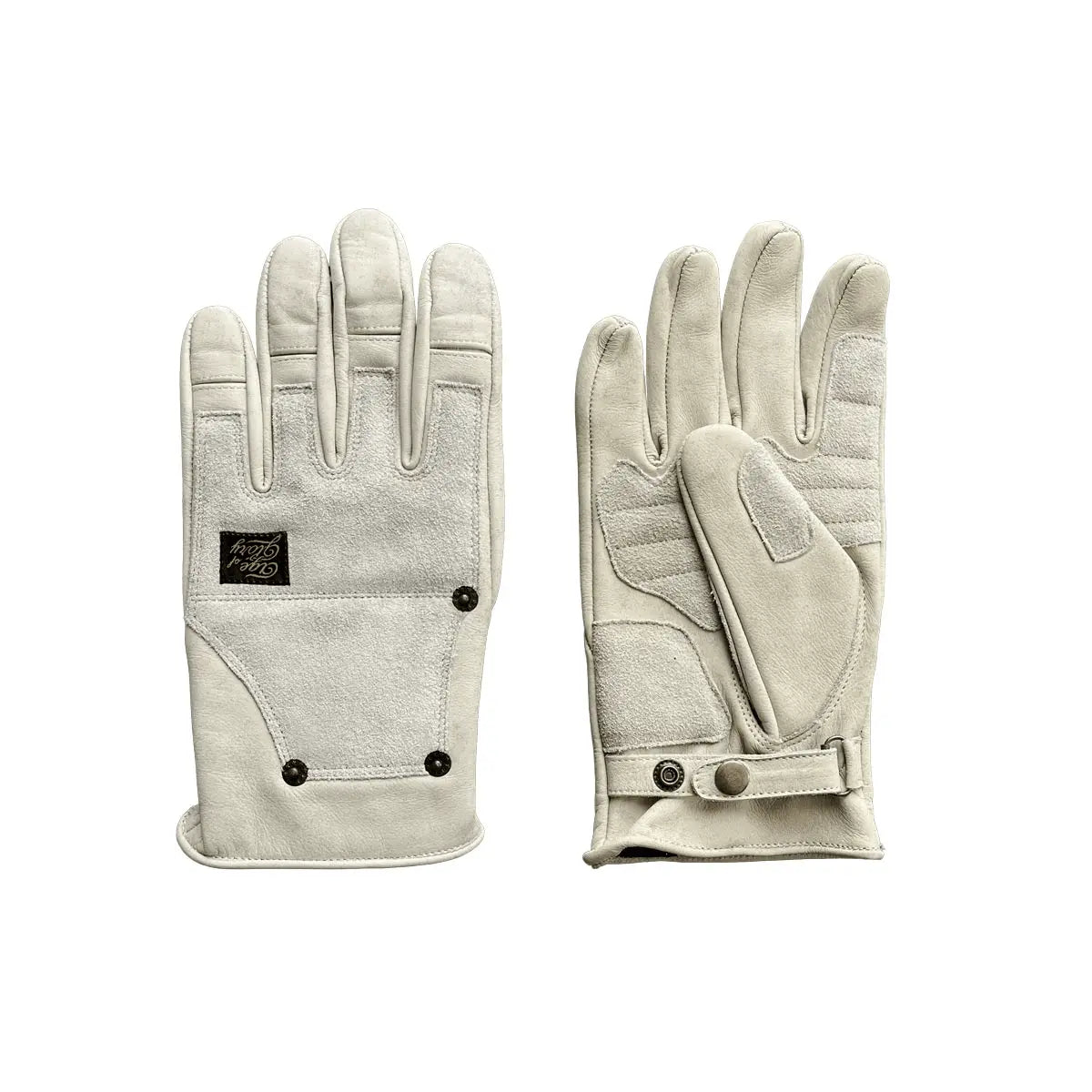 Age of Glory Crafter Motorcycle Gloves Aged White | Veloce Club