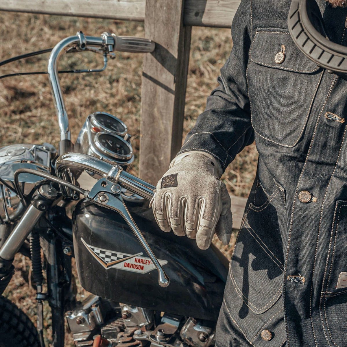 Age of Glory Crafter Motorcycle Gloves Aged White | CE Leather Gloves available at Veloce Club