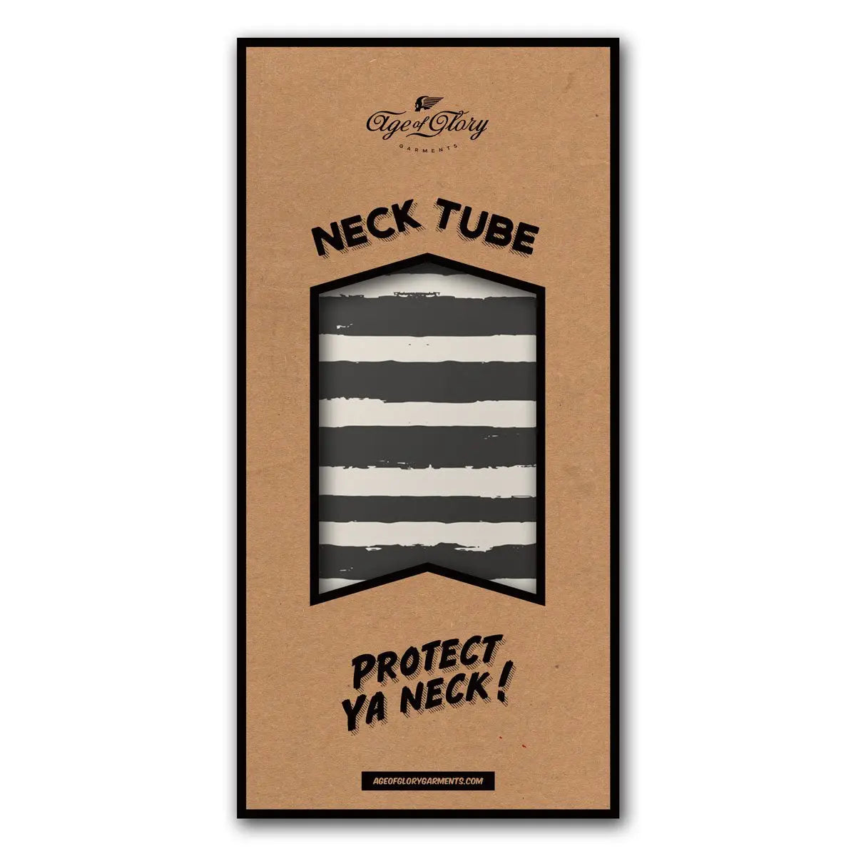 Age of Glory Painted Stripes Neck tube in Black & Off-white | Veloce Club