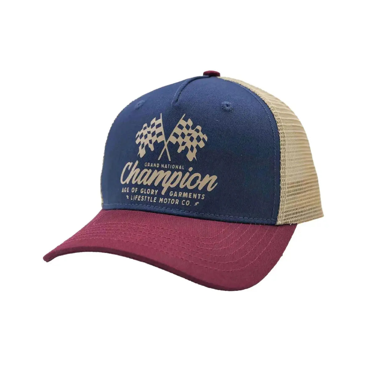 Age of Glory Victory Trucker Cap in Navy, Burgundy & Off-white | Veloce Club