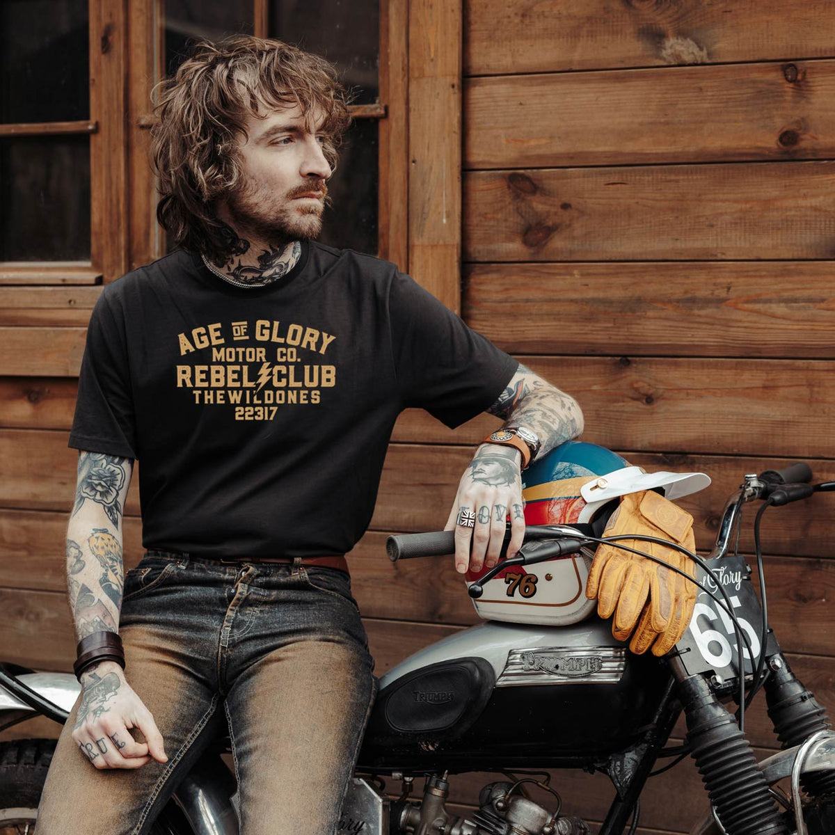 Age of Glory Wild Ones T-Shirt Washed Black | Veloce Club