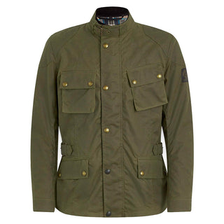 Belstaff Crosby Waxed Cotton Jacket In Forest Green