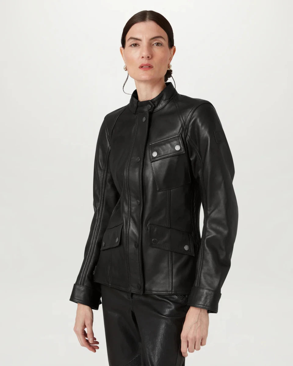 Belstaff Penrith Women's Motorcycle Jacket - Black |Veloce Club