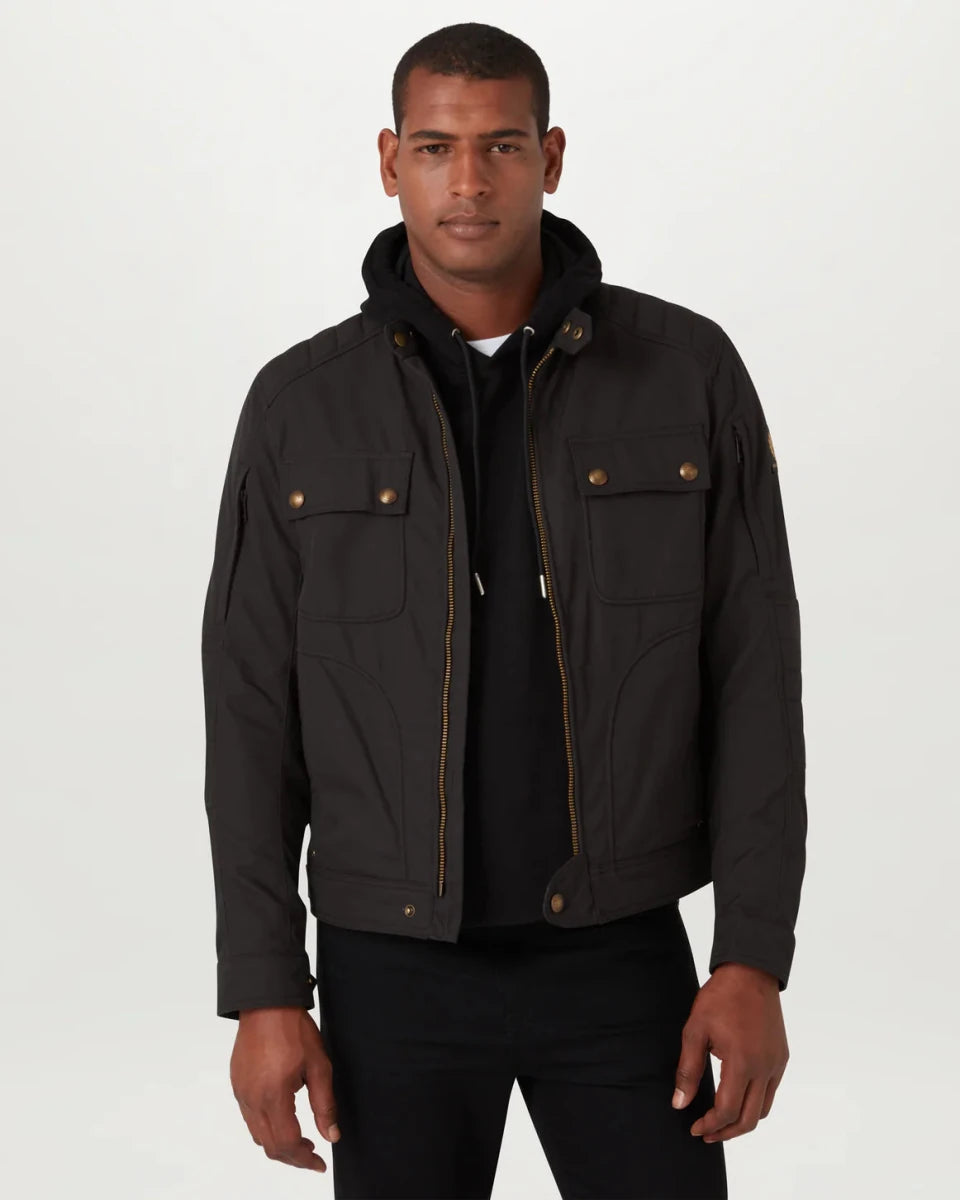 Belstaff Roberts Cotton Canvas Motorcycle Jacket - Black | Veloce Club