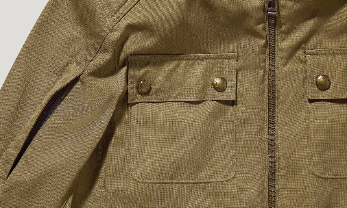 Belstaff Roberts Cotton Canvas Motorcycle Jacket - Olive | Veloce Club