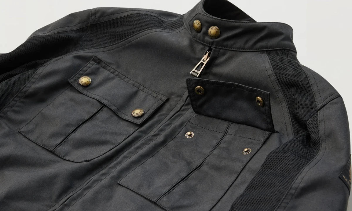 Belstaff Temple Waxed Cotton Motorcycle Jacket Black | Veloce Club
