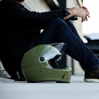 Biltwell Lane Splitter Helmet in Olive Green