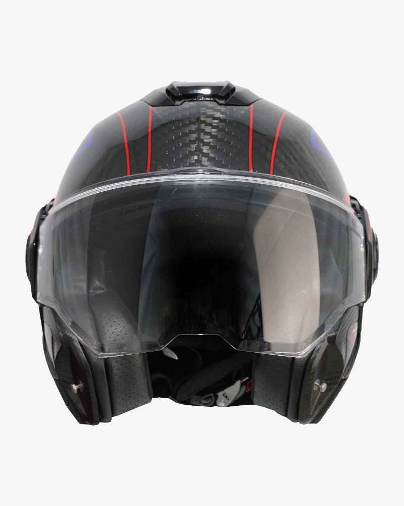 By City 180 Tech II Flip front Helmet in Carbon / Red | Veloce Club