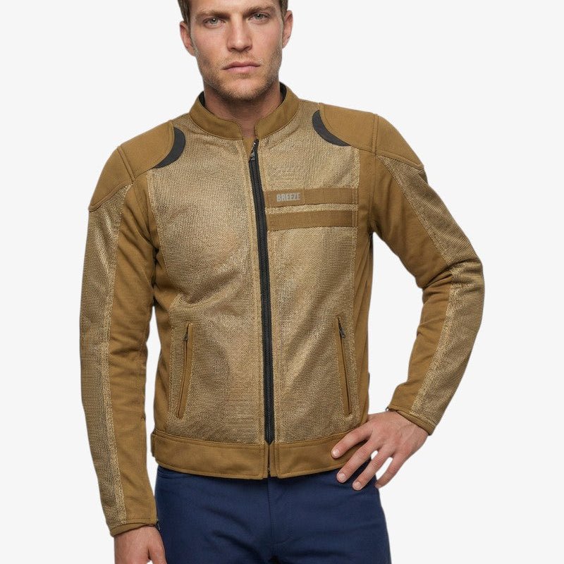 By City Breeze Motorcycle Jacket in Brown / Sand | Veloce Club