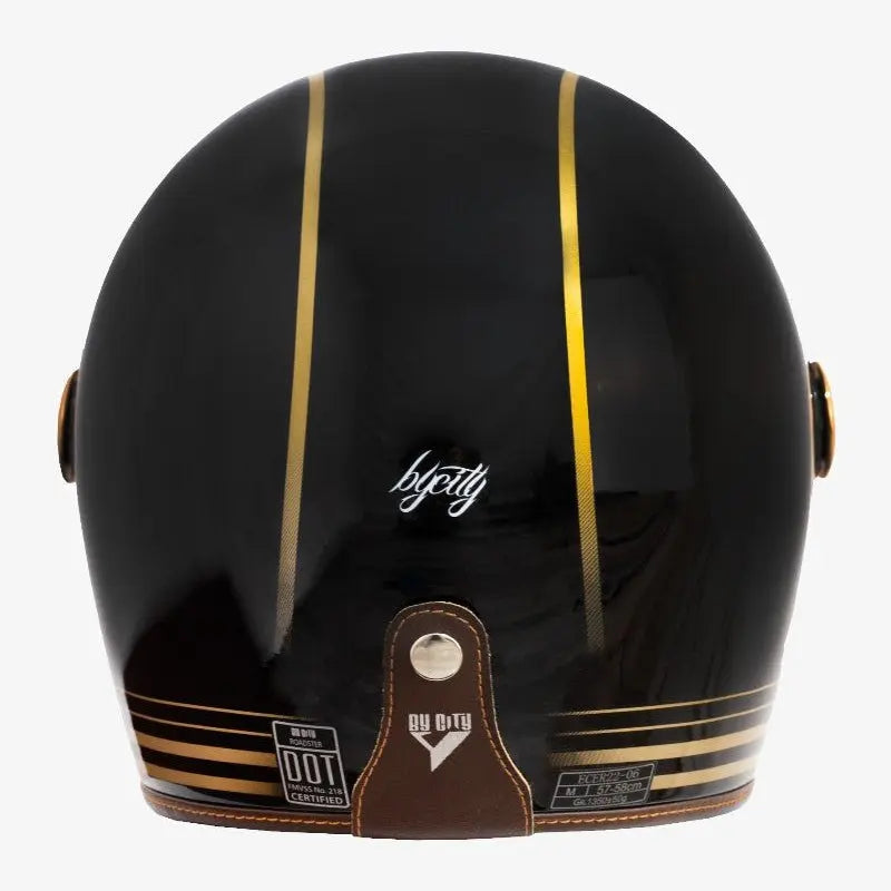 By City Roadster III Motorcycle Helmet in Black/Gold | Veloce Club