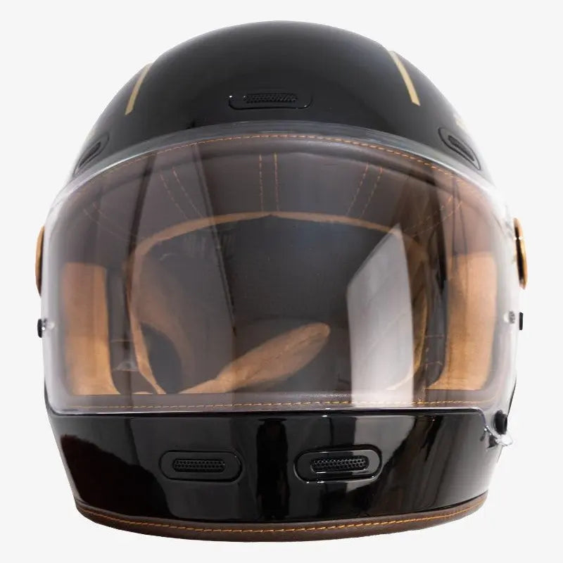 By City Roadster III Motorcycle Helmet in Black/Gold | Veloce Club