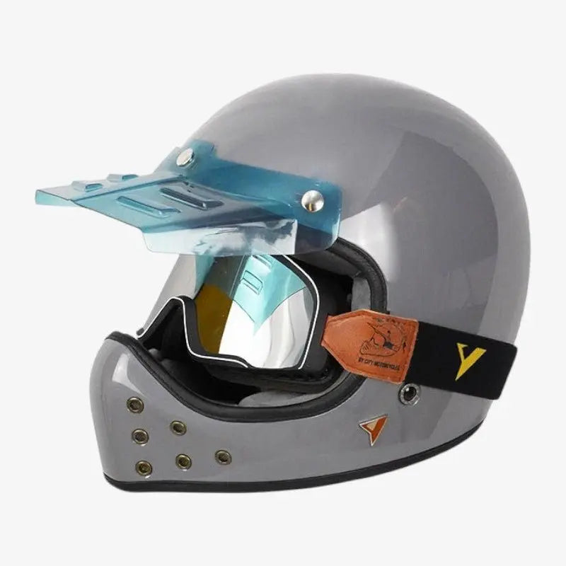 By City The Rock Motorcycle Helmet in Grey | Veloce Club