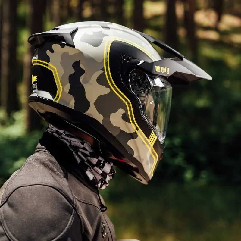 By City Xtreme Adventure Motorcycle Helmet in Camo | Veloce Club