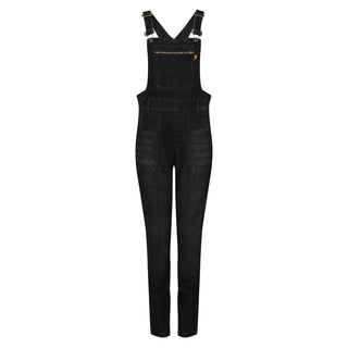 MotoGirl Daisy Dungarees in Black available at Veloce Club