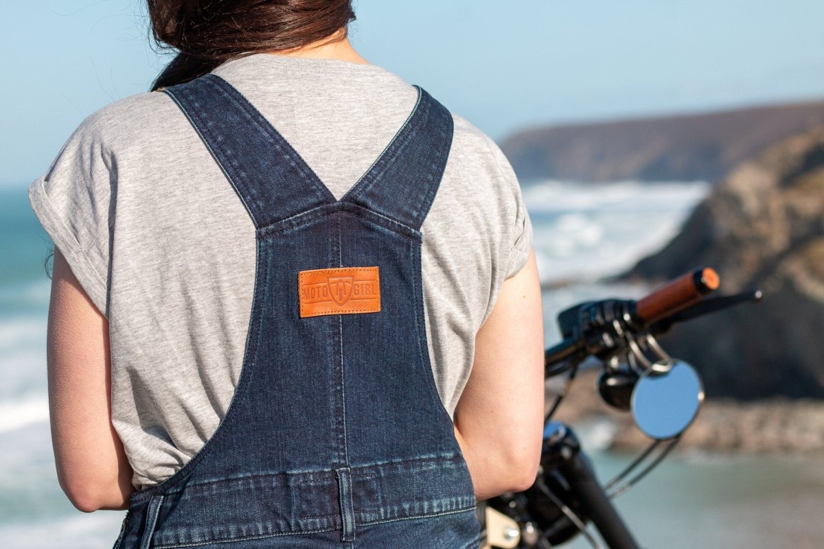 MotoGirl Daisy Dungarees in Blue | Veloce Club