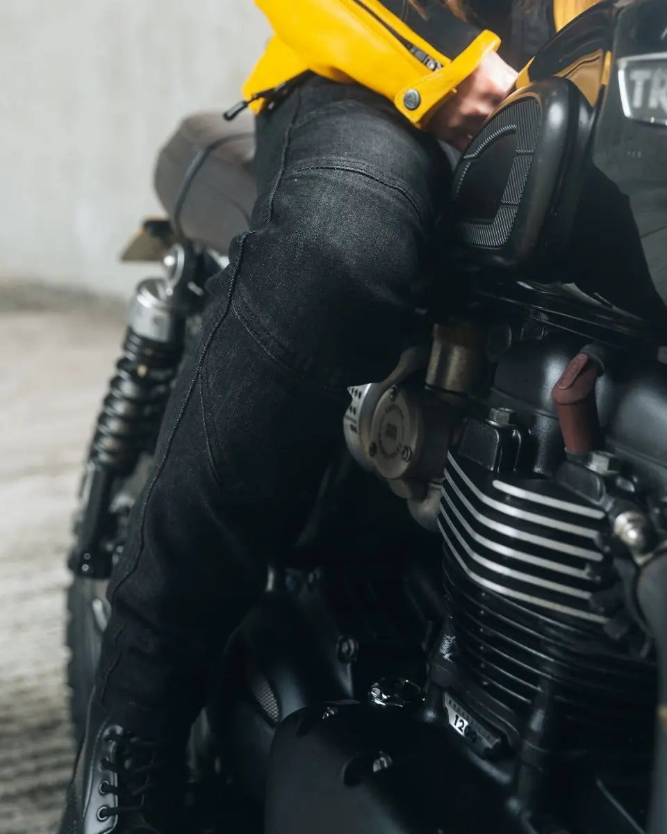 MotoGirl Ellie Women's Motorcycle Jeans in Black | Veloce Club