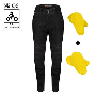 MotoGirl Ellie Women's Motorcycle Jeans in Black - available at Veloce Club