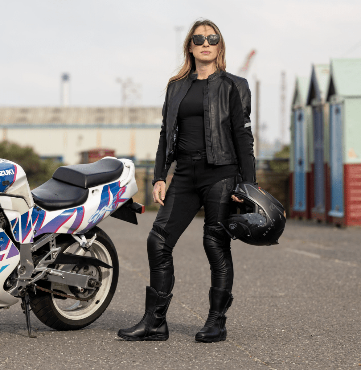 Fiona Black Leather Trousers - available at Veloce Club