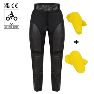 Fiona Black Leather Trousers - available at Veloce Club