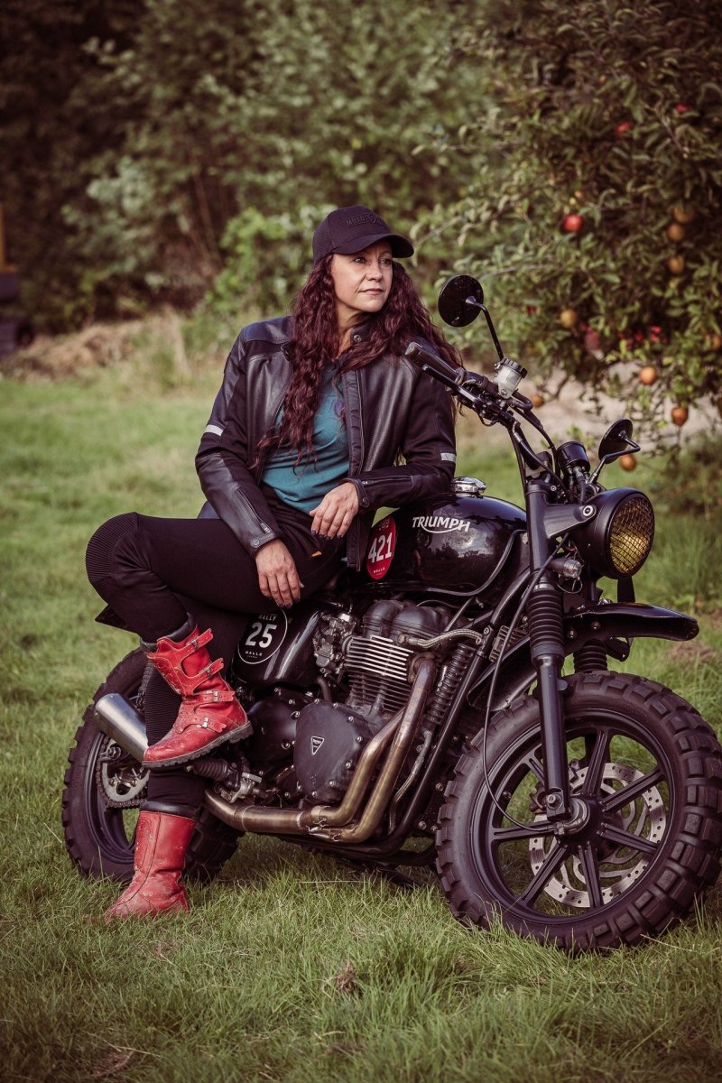 Fiona Leather Jacket Black - available at Veloce Club