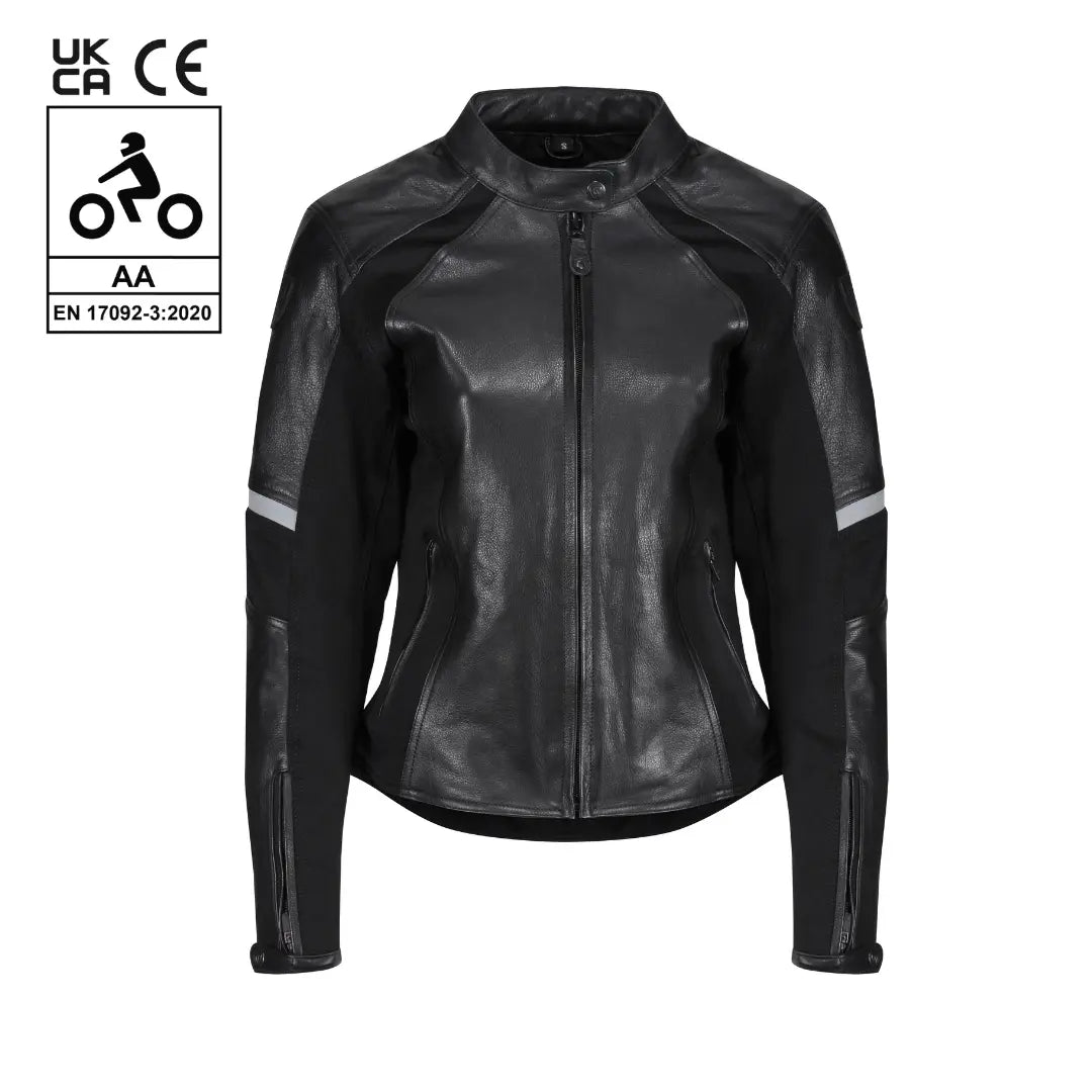 Fiona Leather Jacket Black - available at Veloce Club