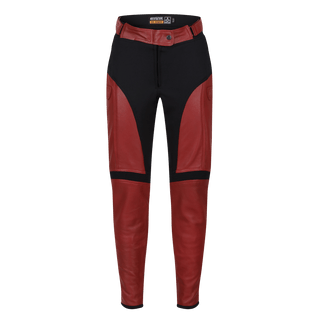 Fiona Red Leather Trousers - available at Veloce Club