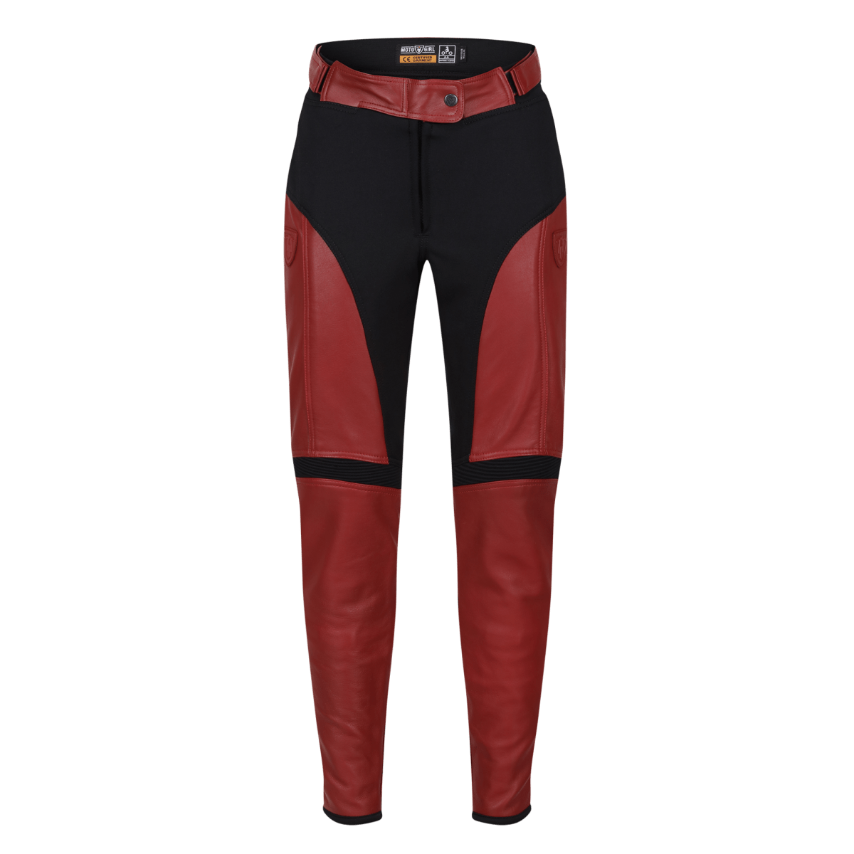 Fiona Red Leather Trousers - available at Veloce Club