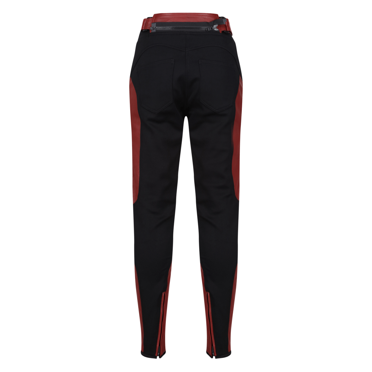 Fiona Red Leather Trousers - available at Veloce Club