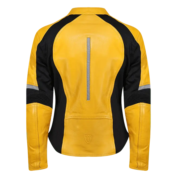 Fiona Yellow Leather Jacket - available at Veloce Club