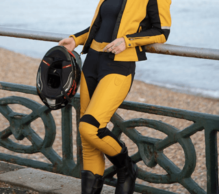 Fiona Yellow Leather Trousers - available at Veloce Club