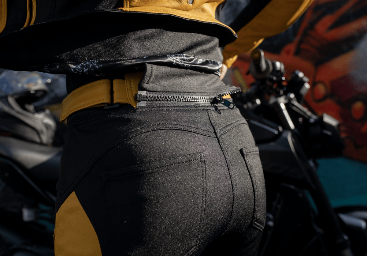 Fiona Yellow Leather Trousers - available at Veloce Club