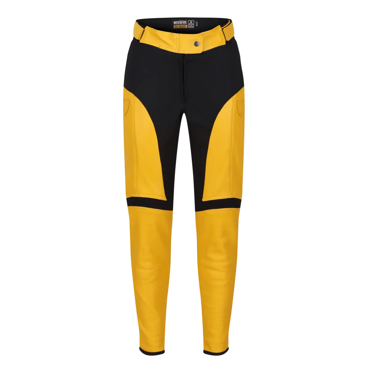 Fiona Yellow Leather Trousers - available at Veloce Club