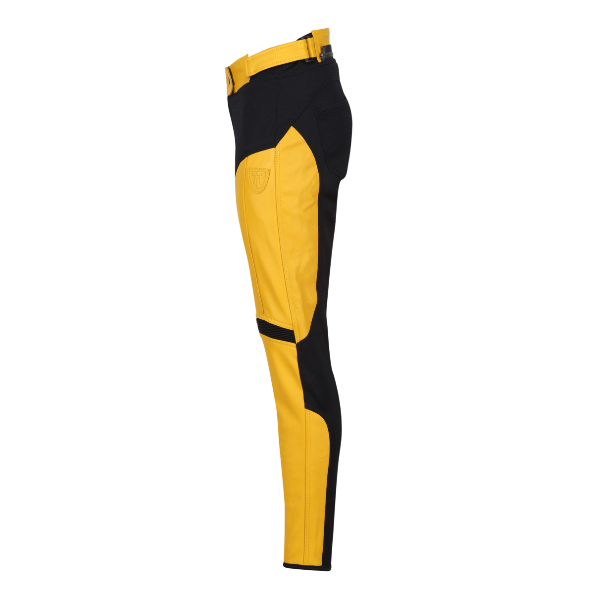 Fiona Yellow Leather Trousers - available at Veloce Club