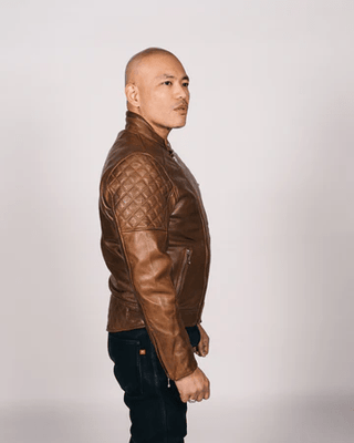 Goldtop The Bobber Jacket in Waxed Brown