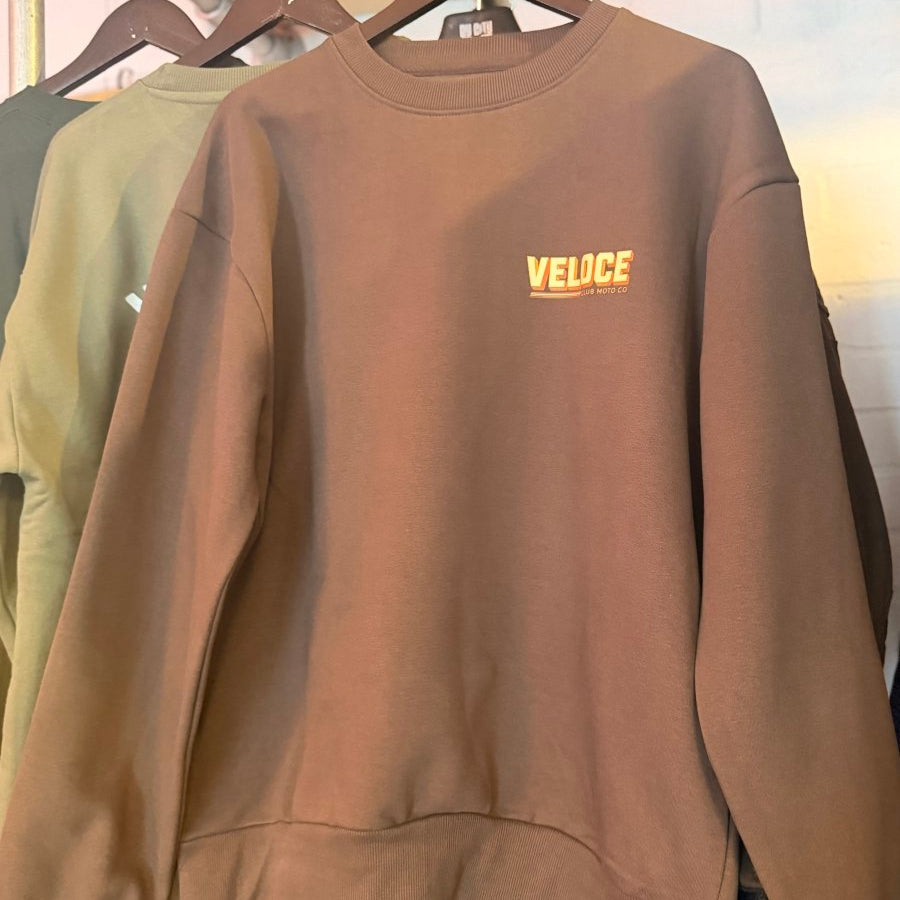 Veloce Club Malibu Motorcycle Sweatshirt in Brown