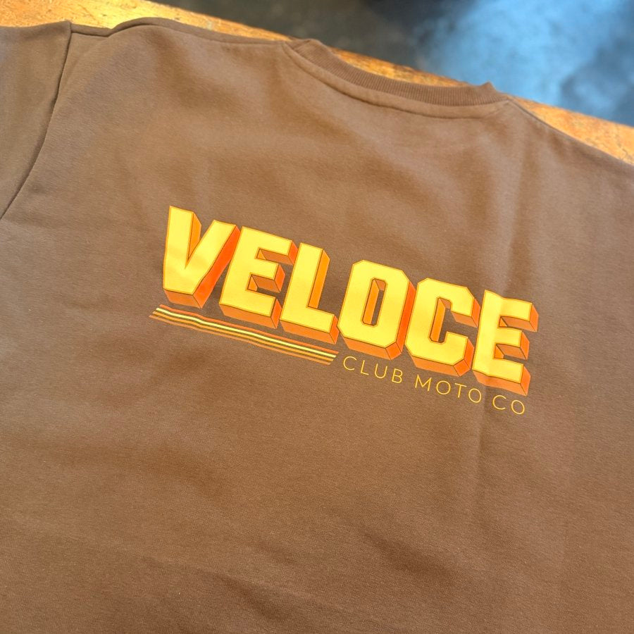Veloce Club Malibu Motorcycle Sweatshirt in Brown