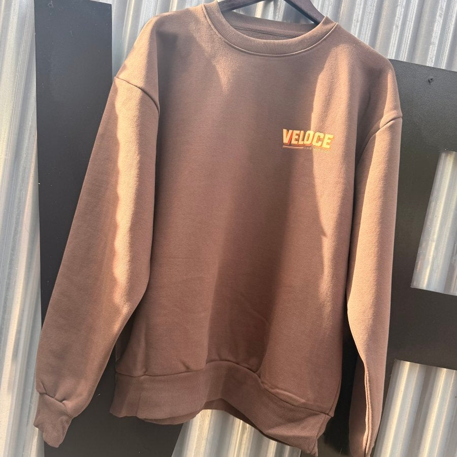 Veloce Club Malibu Motorcycle Sweatshirt in Brown