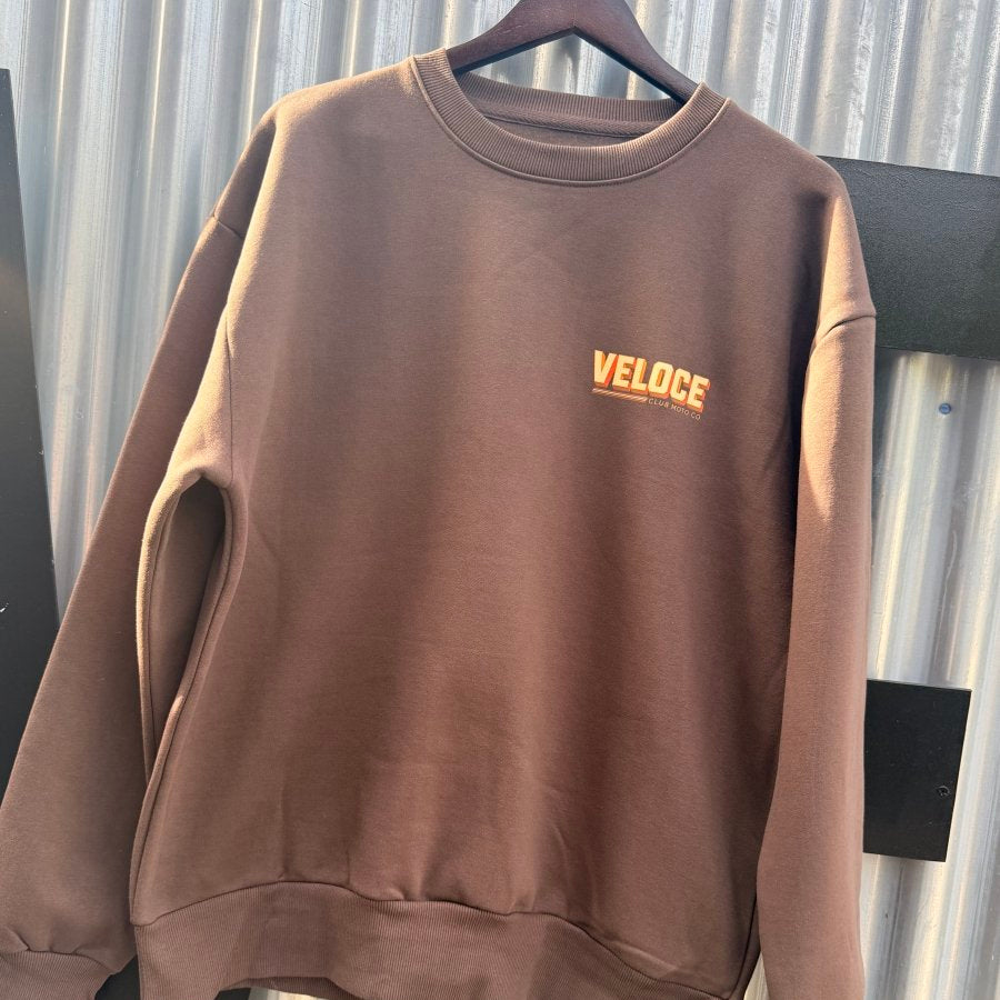 Veloce Club Malibu Motorcycle Sweatshirt in Brown