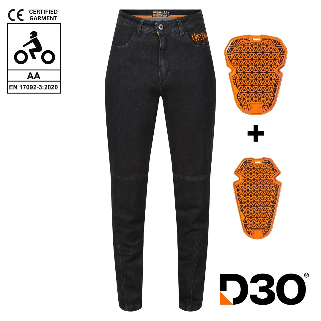 MotoGirl Isla Motorcycle Blue Jeans available at Veloce Club