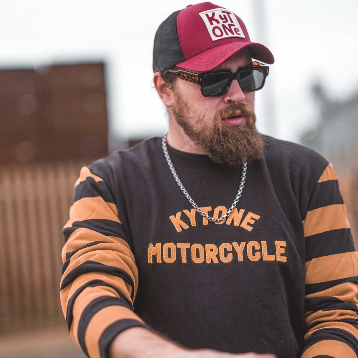 Kytone Bee Sweatshirt in Black and Gold available at Veloce Club