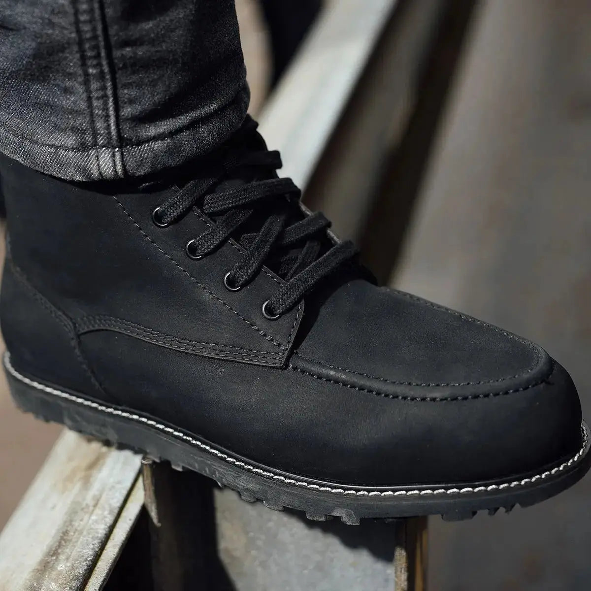 Merlin Worker Moc Toe Waterproof Boot Black