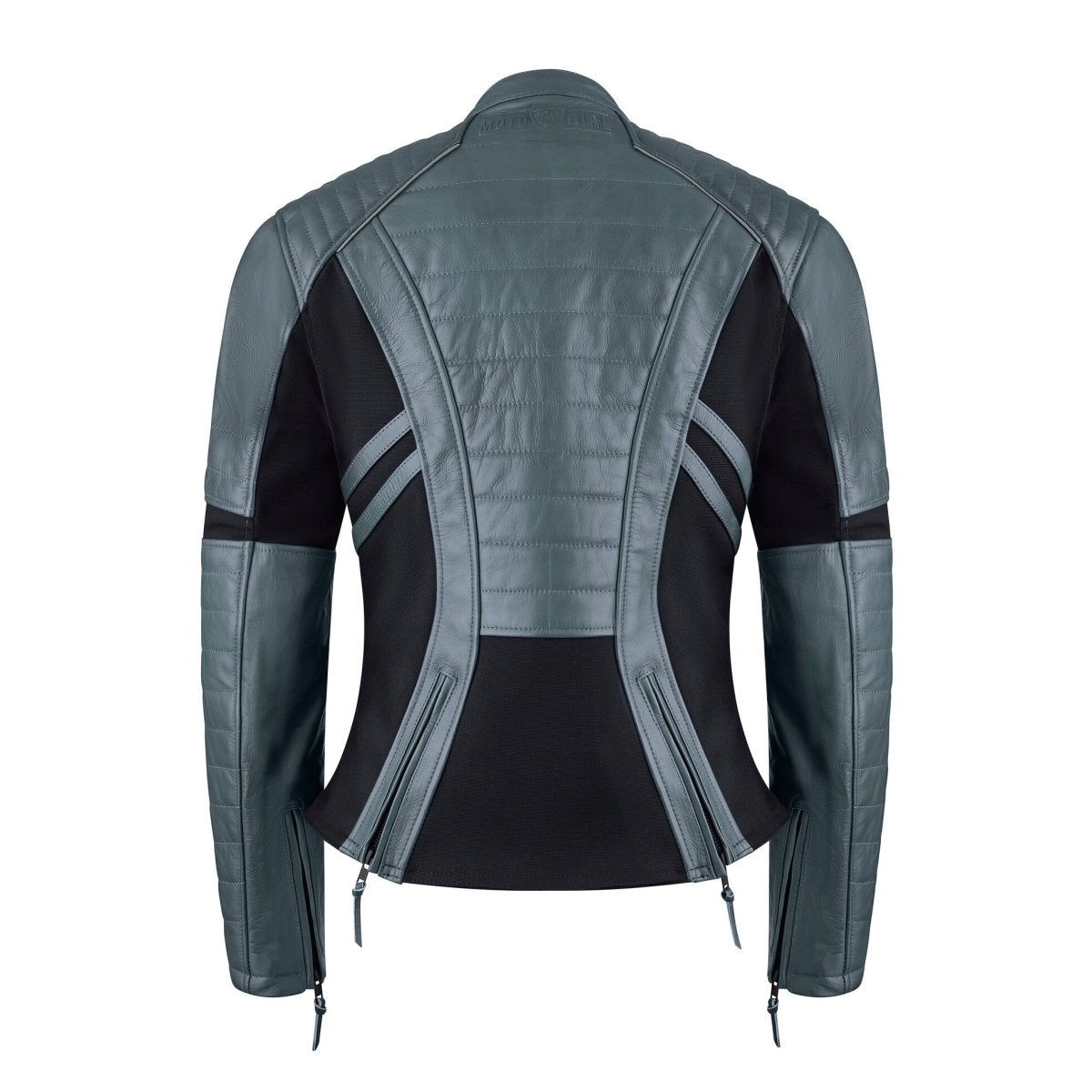 MotoGirl Amelia Leather Jacket Grey - available at Veloce Club